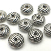 20 Large Weave Tibetan Silver Rondelle Bead Spacers - 10mm x 4mm