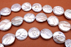 20 Dramatic Large Silky Coin Pearls - 18mm x 6mm