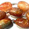 5 Large Breathtaking Crackle Agate Barrel Beads - 29mm