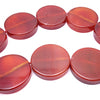 8 Huge 25mm Shiny Carnelian Coin Disc Beads