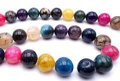 Large Lush 12mm Colourful Rainbow Agate Beads