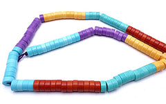 120 Colourful Rainbow Howlite Heishi Beads