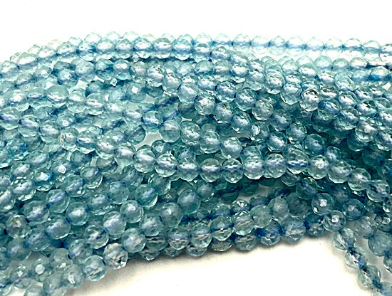 160 Faceted 2.5mm Columbia-Blue Aquamarine Beads