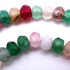 114 Rainbow Jade Faceted Rondell Beads - 4mm x 3mm