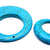 Huge Blue Howlite Ellipse Donut Bead - 54mm or 34mm