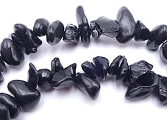 Jet Black Obsidian Chip Beads