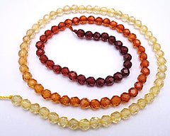 102 Graduated Golden-Yellow 4mm FAC Amber Beads