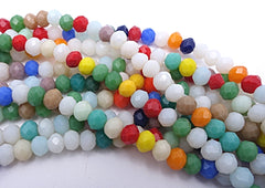 124 Colourful Rainbow Faceted Glass 4mm Beads