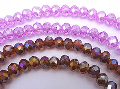 88 Faceted Diamond-Shape Glass Beads - Bubblegum-Pink or  Golden-Yellow