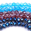88 Faceted AB Diamond-Shape Bicone Glass Beads - Pink, Light Blue & Dark Blue