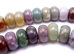 89 Enchanting Indian Agate Rondelle Beads - 8mm x 5mm