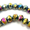 120 Faceted Dazzling AB Glass Beads - 4mm x 3mm