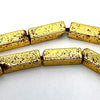 31 Dramatic 13mm Bullion-Gold Hematite Rectangle Beads