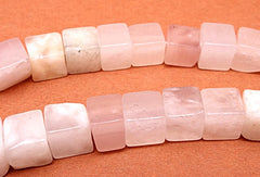 62 Fresh Baby Pink Flower  Agate Cube Beads - 6mm