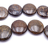 25 Gleaming Large Chocolate Gold Bronzite Button Beads