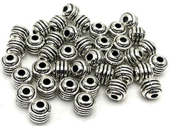 50 Striking Micro-Piston Shaped Tibetan Silver 5mm Bead Spacers