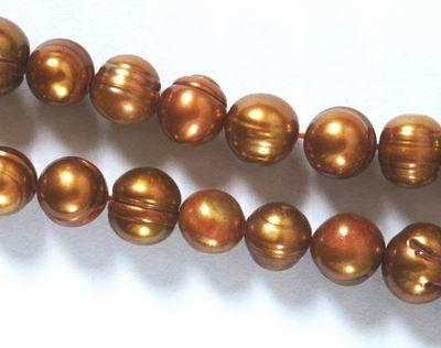 Majestic Bronze-Gold Pearls - 9mm