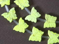 Unusual Dazzling Yellow Turquoise Butterfly Beads
