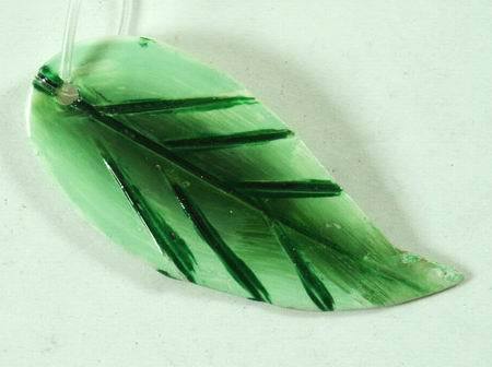 Green Leaf Mother-of-Pearl Beads - Unusual!