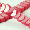 100 Unusual Pink Half Moon-shape Mother-of-Pearl Beads