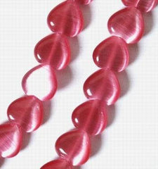 Beautiful Pink Catseye Heart Beads