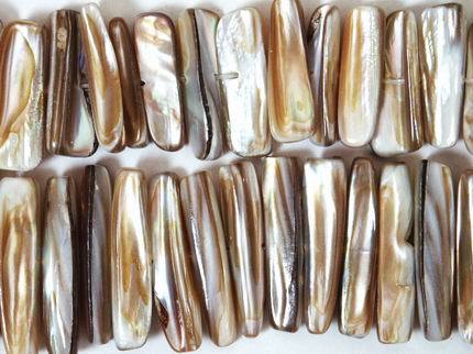 Fantastic sheen Mother-of-Pearl Bead String -side-drill