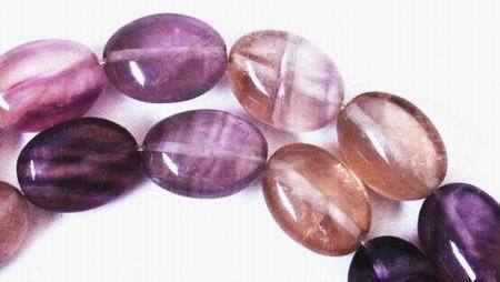 Beautiful Rainbow Fluorite Puff Oval Bead String -14mm x 10mm