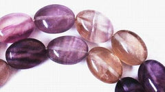 Beautiful Rainbow Fluorite Puff Oval Bead String -14mm x 10mm