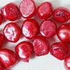 Large Cherry Red Biwa Pearl String