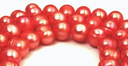 Large 9mm Cherry Red Pearl String