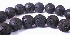 Haunting Black Volcanic Lava Beads