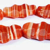 Wavy Oval Orange Sardonyx Beads - Large 29mm