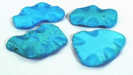 Huge Wavy Blue Turquoise Slab Beads - 2 Large