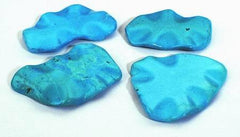 Huge Wavy Blue Turquoise Slab Beads - 2 Large