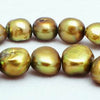 Large Golden Green Biwa Pearls - with a Hint of Gold