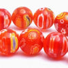 Beautiful Millefiori Orange Flower Beads