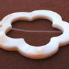12 Carved White Flower Frame Mother of Pearl Beads