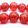 Unusual 8mm Cherry Red Mountain Jade Beads