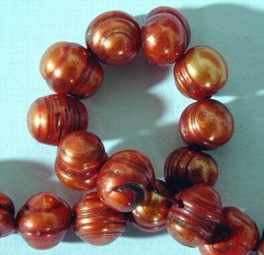 Vivid Copper-Colour 8mm Pearls