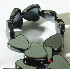 Shiny Hematite Heart Bead String - 6mm