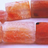 Mighty Orange Fire Agate Pillow Beads - Heavy!