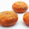 3 Unusual Amber Web Turquoise Rondelle Beads