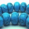 Large Royal Blue Turquoise Rondelle Beads - 14mm