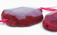 Huge Violet Red FAC Diamond Botswana Agate Bead - 35mm