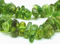 Enchanting Spring Green Peridot Small Nugget Beads - 13mm x 6mm