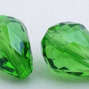 25 Peridot Green FAC Crystal Teardrop Beads