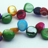 Colourful Rainbow MOP Shell Flat Oval Drops Beads