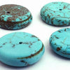 10 Blue Turquoise Disc  Beads - 14mm