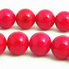 Rich Deep Pink 8mm Fossil Beads