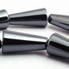 25 Shiny Black Cone Hematite Beads - 16mm x 8mm